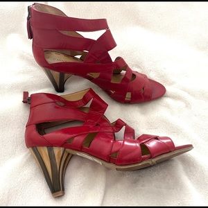Nine West Strappy Red Heels 8.5